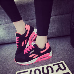Korean female sports shoes in the autumn of 2017 new wind ulzzang all-match running flat Harajuku students leisure shoes Thirty-eight 228 black tangerine
