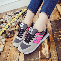 BF sports shoes all-match 2017 new Korean ulzzang Harajuku autumn tide leisure students running shoes Thirty-seven Rose red ash