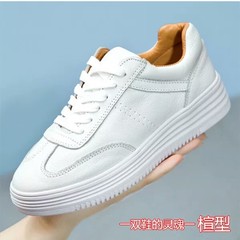 2017 new tie thick bottom shoes white shoe female Korean students all-match autumn sports shoes running shoes Thirty-eight White thick base