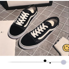 Korean student chic ulzzang Harajuku wind shoes canvas shoes BF male wind street all-match ins Cortez Thirty-eight Black and white