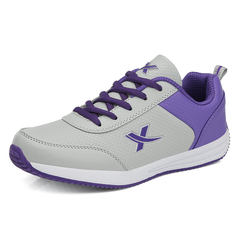 Women's leisure shoes in autumn and winter sports shoes running shoes waterproof leather ladies students travel shoes slip A361 Thirty-eight 069 gray purple