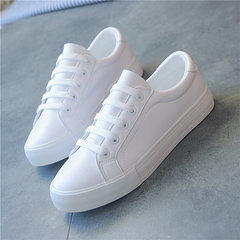 The new street white shoes ulzzang canvas shoes all-match Korean leather shoes of Hong Kong students Harajuku female wind Thirty-eight White