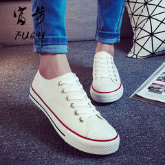 The spring and autumn Korean girl couple canvas shoes shoes street boys and girls classic sneakers shoes shoes Forty-three Red and white