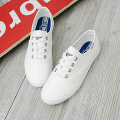 Zheng Xiujing shoes, canvas shoes, white shoes, women's lace UPS, flat shoes, Korean students, white sports shoes Thirty-seven Blue - white leather