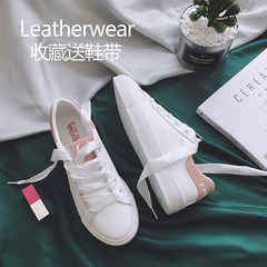 2017 new female shoes fall all-match Korean white shoe leather shoes and white canvas shoes students leisure shoes Thirty-eight Powder
