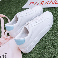 In the autumn of 2017 new Korean fan children based all-match white shoe female student white canvas shoes casual shoes shoes. Thirty-seven White and blue