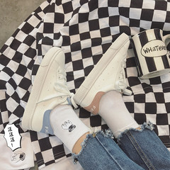The fall of 2017 new ins super fire with white shoes all-match Korean canvas shoes flat ulzzang Harajuku Thirty-eight Blue Pink