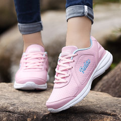 New winter sports shoes and leisure shoes leather all-match students running shoes breathable shoes a portable travel 39 standard sports shoes code 098 Pink (leather)