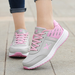 New winter sports shoes and leisure shoes leather all-match students running shoes breathable shoes a portable travel 39 standard sports shoes code 662 Pink (leather)