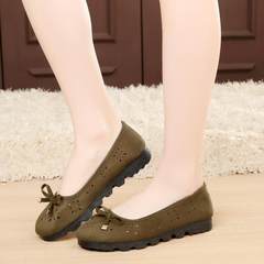 2017 new autumn old Beijing cloth shoes, flat sole shoes, black work shoes, maternity shoes, peas shoes 41 yards Thirty-eight Army green