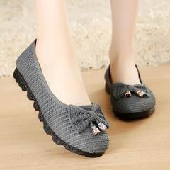 2017 new autumn old Beijing cloth shoes, flat sole shoes, black work shoes, maternity shoes, peas shoes 41 yards Thirty-eight Grey 16-96