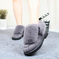 Cotton shoes shoes shoes scoop Maomao shoes boots with thick soles Doug velvet snow boots shoes female warm in winter Thirty-eight M3 gray