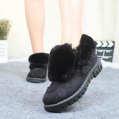 Cotton shoes shoes shoes scoop Maomao shoes boots with thick soles Doug velvet snow boots shoes female warm in winter Thirty-eight M3 black