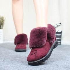 Cotton shoes shoes shoes scoop Maomao shoes boots with thick soles Doug velvet snow boots shoes female warm in winter Thirty-eight M3 purple