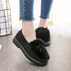 Cotton shoes shoes shoes scoop Maomao shoes boots with thick soles Doug velvet snow boots shoes female warm in winter Thirty-eight 819 black
