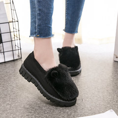 Cotton shoes shoes shoes scoop Maomao shoes boots with thick soles Doug velvet snow boots shoes female warm in winter Thirty-eight 990 black