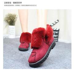 Cotton shoes shoes shoes scoop Maomao shoes boots with thick soles Doug velvet snow boots shoes female warm in winter Thirty-eight M3 red