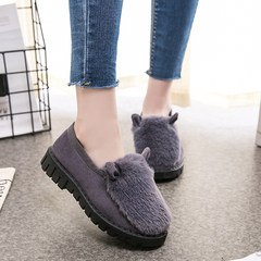 Cotton shoes shoes shoes scoop Maomao shoes boots with thick soles Doug velvet snow boots shoes female warm in winter Thirty-eight 990 gray