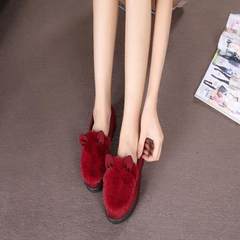 Cotton shoes shoes shoes scoop Maomao shoes boots with thick soles Doug velvet snow boots shoes female warm in winter Thirty-eight 990 red