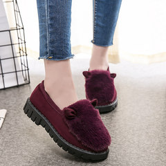Cotton shoes shoes shoes scoop Maomao shoes boots with thick soles Doug velvet snow boots shoes female warm in winter Thirty-eight 990 purple