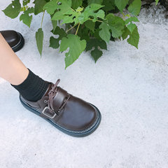 The British School of Korean ulzzang Harajuku wind shoes female thick bottom all-match students retro soft sister shoes tide Thirty-eight Dark brown