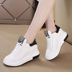 White winter cotton shoes and shoes female leisure sports shoes in Korean women all-match white shoes with thick bottom slope Thirty-six Single shoes of white spring and Autumn