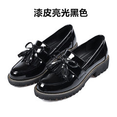 Special offer every day 2017 New England College wind autumn retro shoes female all-match loafer singles shoes tide Thirty-eight black