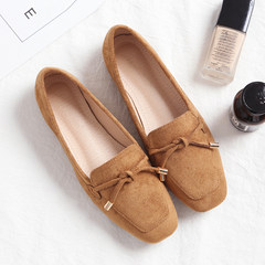 In the autumn of 2017 new Korean all-match retro flat shoes Doug pedal loafer shoes shoes shoes female scoop Thirty-eight Amber Brown
