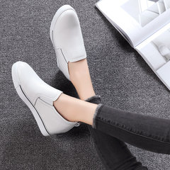 Every day special offer leather loafer women shoe pedal female all-match lazy leisure plus cashmere in women Thirty-eight white