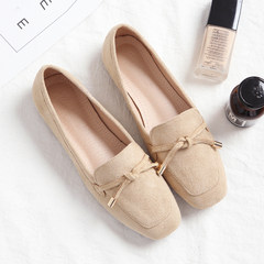 In the autumn of 2017 new Korean all-match retro flat shoes Doug pedal loafer shoes shoes shoes female scoop Thirty-seven Practice of apricot