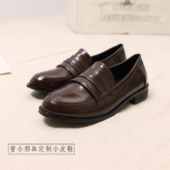 British style shoes black shoes girls fall all-match Korean tide wind Institute Harajuku soft sister round shoes Thirty-eight brown