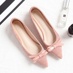 In the autumn of 2017 new Korean all-match shallow mouth bow pointed shoes shoes shoes shoes shoes Doug pregnant women Thirty-seven Miniumite naked
