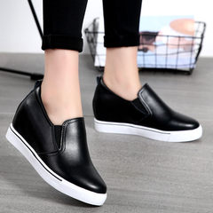 In the autumn of 2017 new leather loafer singles shoes pedal shoes increased all-match lazy leisure shoes Thirty-eight black