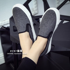 In the autumn of 2017 thick soled shoes shoes Kevin pedal slip-on Korean women canvas shoes shoes flat shoes Thirty-eight Dark grey