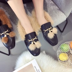 2017 new styles of shoes, retro fashion and plush shoes Thirty-eight Beige tassels