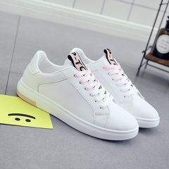 The autumn wind port shoes Street white shoe female low shoes 2017ulzzang all-match Korean flat base Thirty-eight Powder