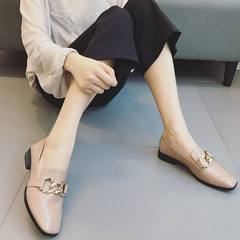 In the autumn of 2017 new Lok Fu shoes with thick Vintage all-match flat shoes with Korean Students Thirty-eight Beige