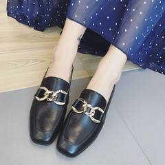 In the autumn of 2017 new Lok Fu shoes with thick Vintage all-match flat shoes with Korean Students Thirty-eight black