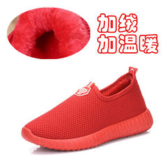 Autumn and winter suede shoes, old Beijing cloth shoes, lazy shoes, leisure Women's shoes, flat bottomed sports shoes, shoes tide Forty-one Red Camel