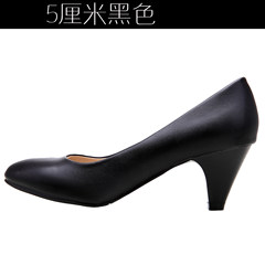 Spring and autumn single shoes, black shoes, comfortable shoes, soft soles, pointed heels, big shoes Thirty-eight black