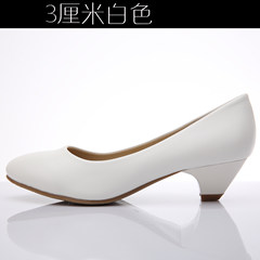 Spring and autumn single shoes, black shoes, comfortable shoes, soft soles, pointed heels, big shoes Thirty-eight Beige