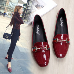 British style shoes size 404143 shoes female shoes all-match autumn spring peas new single flat shoes Thirty-nine Claret
