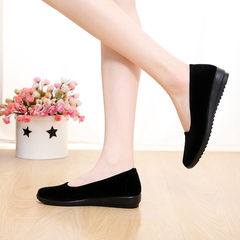 Thick bottom old Beijing cloth shoes, women's work shoes, women's shoes, black heel heel, heel heels, high heels, single shoes, hotel shoes Thirty-eight More than half of the code 117