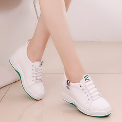In winter 2017 plus women cashmere all-match Korean white shoe wedges women shoe thick soled sports shoes Thirty-eight White 306