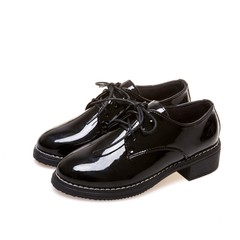 With black velvet shoes new all-match autumn Korean with low flat shoes lace up shoes winter student Harajuku Thirty-eight Black light