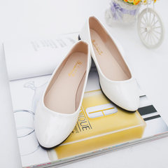 Spring 2017 Korean leisure flat with flat foot shoes driving shallow muzzle lazy Doug shoes work shoes Thirty-eight white