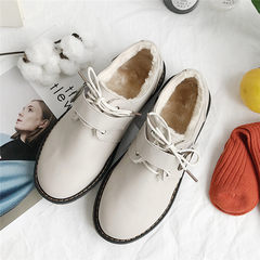 Retro shoes female rough with the Korean version of the ulzzang source all-match British students wind in spring and autumn shoes shoes Thirty-eight Apricot and cashmere version
