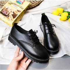 Autumn and winter students with flat round singles shoes plus velvet shoes shoes soled shoes all-match British style. Thirty-eight C-3 single shoes