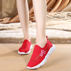 Ten years old Beijing cloth shoes embroidered shoes new singles III peach all-match fly woven casual shoes Thirty-eight 3118 sets of foot red shoes