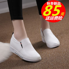 Moran BELLE flat bottom shoes, women's casual leather shoes, autumn 2017 new thick bottom white shoes casual shoes Thirty-eight white
